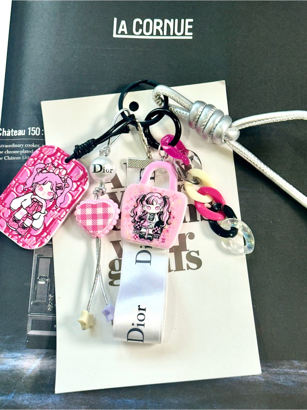 Authentic CD Ribbons Pink Character Charm Keychain Accessory - Picture 3 of 3
